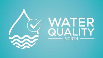 Water Quality Month is observed every year on August.banner design template illustration background design. vector