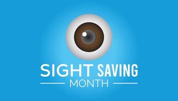 Sight Saving month is observed every year on August.banner design template illustration background design. vector