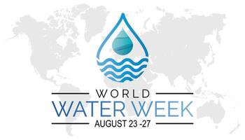 World Water Week is observed every year on August.banner design template illustration background design. vector
