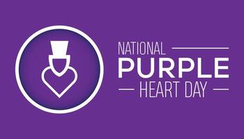 National Purple heart day is observed every year on August.banner design template illustration background design. vector