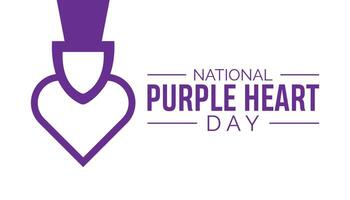 National Purple heart day is observed every year on August.banner design template illustration background design. vector