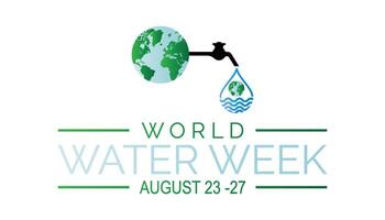 World Water Week is observed every year on August.banner design template illustration background design. vector