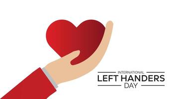 International Left Handers Day is observed every year on August.banner design template illustration background design. vector
