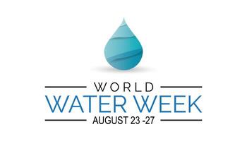 World Water Week is observed every year on August.banner design template illustration background design. vector