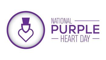 National Purple heart day is observed every year on August.banner design template illustration background design. vector