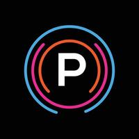 Technology Logo Design On P Letter Concept. Letter P Technology Logo. Network Logo Template Design vector