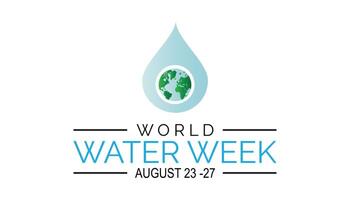 World Water Week is observed every year on August.banner design template illustration background design. vector