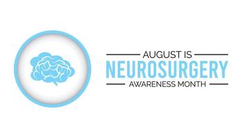 Neurosurgery awareness month is observed every year on August.banner design template illustration background design. vector