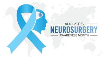 Neurosurgery awareness month is observed every year on August.banner design template illustration background design. vector