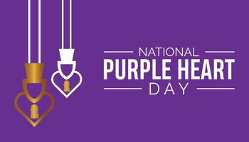 National Purple heart day is observed every year on August.banner design template illustration background design. vector