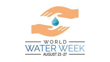 World Water Week is observed every year on August.banner design template illustration background design. vector