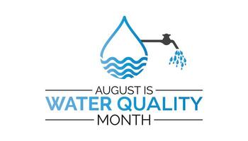 Water Quality Month is observed every year on August.banner design template illustration background design. vector
