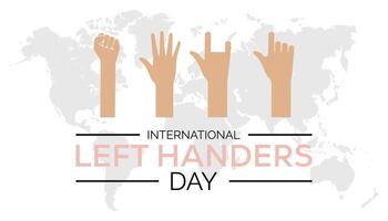 International Left Handers Day is observed every year on August.banner design template illustration background design. vector