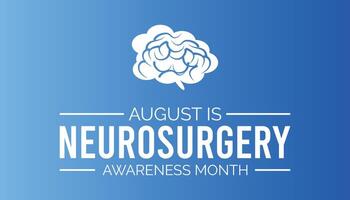 Neurosurgery awareness month is observed every year on August.banner design template illustration background design. vector
