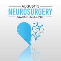 Neurosurgery awareness month is observed every year on August.banner design template illustration background design. vector