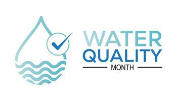 Water Quality Month is observed every year on August.banner design template illustration background design. vector