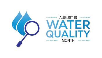 Water Quality Month is observed every year on August.banner design template illustration background design. vector