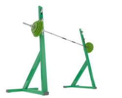 Barbell with weight rack isolated on background. 3d rendering - illustration png