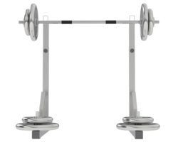 Barbell with weight rack isolated on background. 3d rendering - illustration png