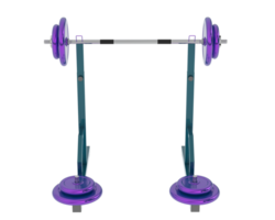 Barbell with weight rack isolated on background. 3d rendering - illustration png