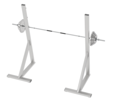 Barbell with weight rack isolated on background. 3d rendering - illustration png