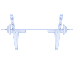 Barbell with weight rack isolated on background. 3d rendering - illustration png