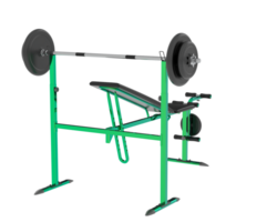 Weight bench isolated on background. 3d rendering - illustration png