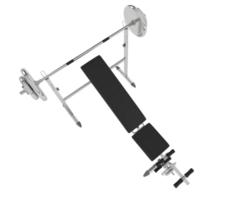 Weight bench isolated on background. 3d rendering - illustration png