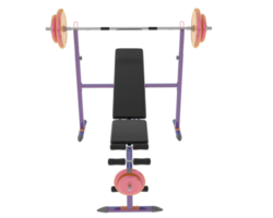 Weight bench isolated on background. 3d rendering - illustration png