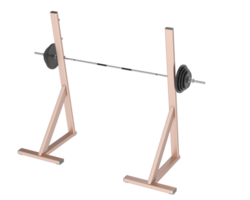 Barbell with weight rack isolated on background. 3d rendering - illustration png