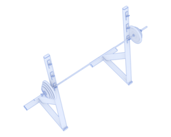 Barbell with weight rack isolated on background. 3d rendering - illustration png