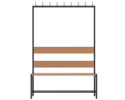 Locker room bench isolated on background. 3d rendering - illustration png