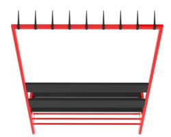 Locker room bench isolated on background. 3d rendering - illustration png