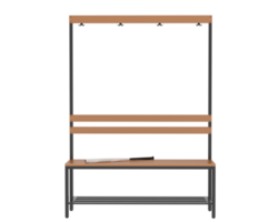 Locker room bench isolated on background. 3d rendering - illustration png