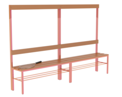 Locker room bench isolated on background. 3d rendering - illustration png