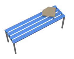 Locker room bench isolated on background. 3d rendering - illustration png