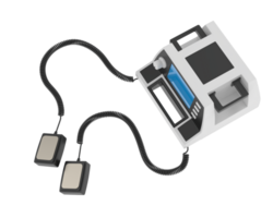 Defibrillator isolated on background. 3d rendering - illustration png