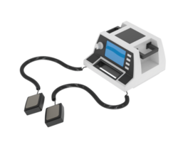 Defibrillator isolated on background. 3d rendering - illustration png