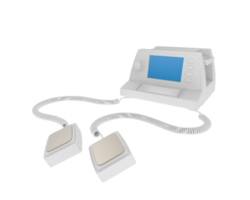 Defibrillator isolated on background. 3d rendering - illustration png