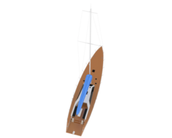 Sail boat isolated on background. 3d rendering - illustration png