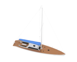 Sail boat isolated on background. 3d rendering - illustration png