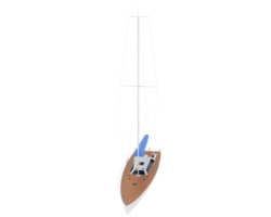 Sail boat isolated on background. 3d rendering - illustration png