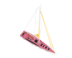 Sail boat isolated on background. 3d rendering - illustration png
