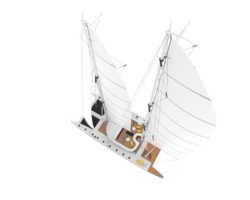 Sail boat isolated on background. 3d rendering - illustration png