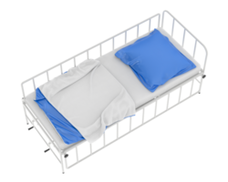 Hospital bed isolated on background. 3d rendering - illustration png
