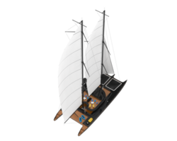 Sail boat isolated on background. 3d rendering - illustration png
