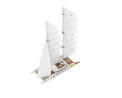 Sail boat isolated on background. 3d rendering - illustration png