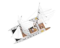 Sail boat isolated on background. 3d rendering - illustration png