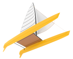 Sail boat isolated on background. 3d rendering - illustration png