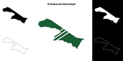 Al Hudud ash Shamaliyah province outline map set vector